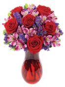 Bouquet con rose rosse