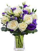 Bouquet di rose e lisianthus