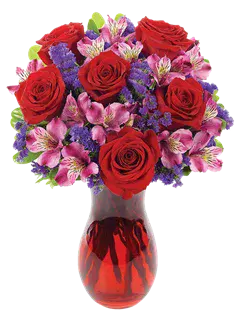 Bouquet con rose rosse