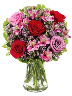 Bouquet di fiori rossi e rosa