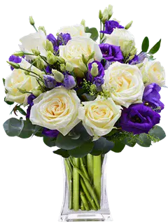 Bouquet di rose e lisianthus