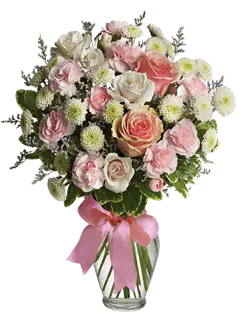 Bouquet di rose rosa e bianche