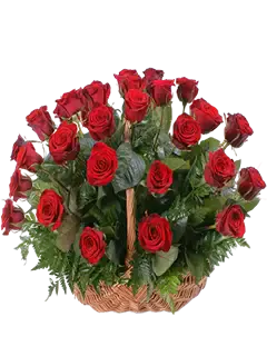 Cesto di tutte rose rosse